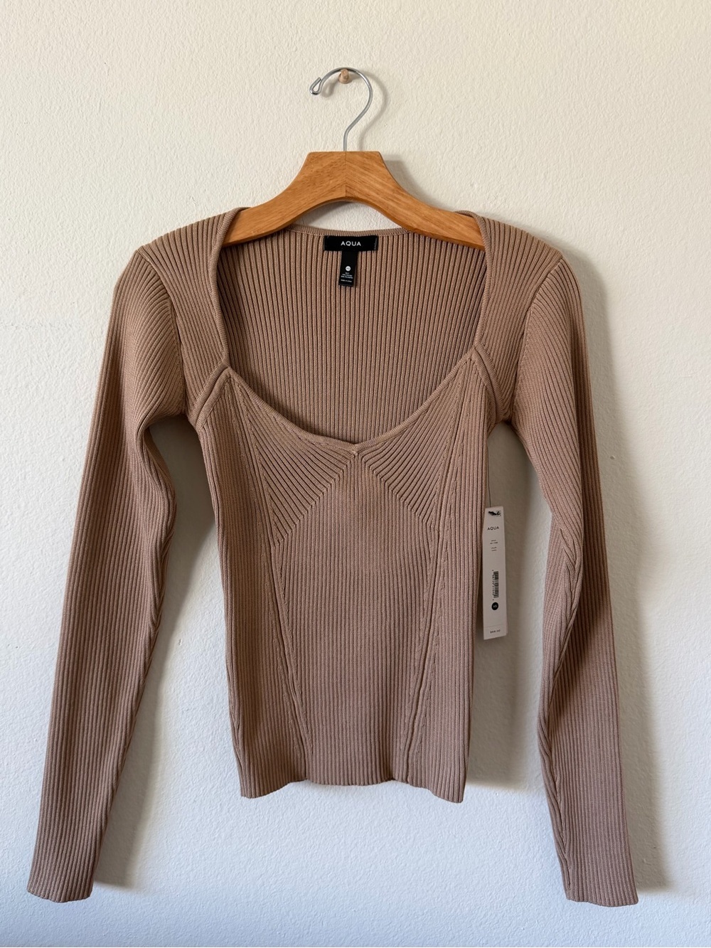 Aqua Ribbed Long Sleeve